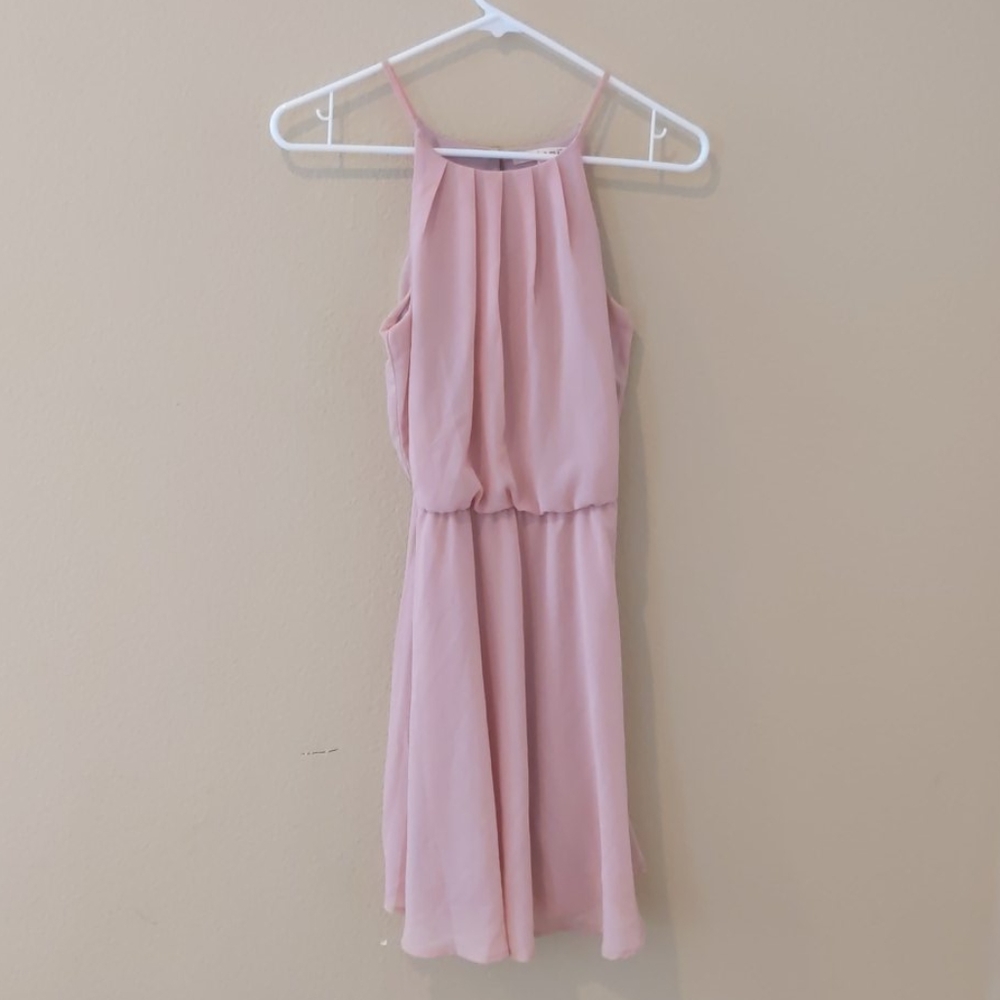 Halter blush pink dress